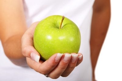 Apple Fruit Hand Diet Healthy Green Food Finger