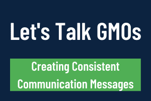 Let's Talk GMOs on blue and green background
